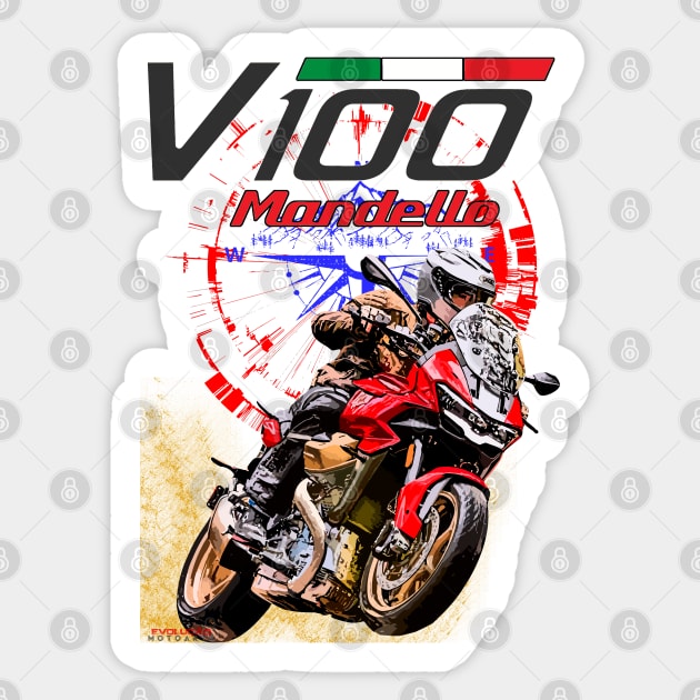 mandelo guzzi 100 moto Sticker by EvolutionMotoarte